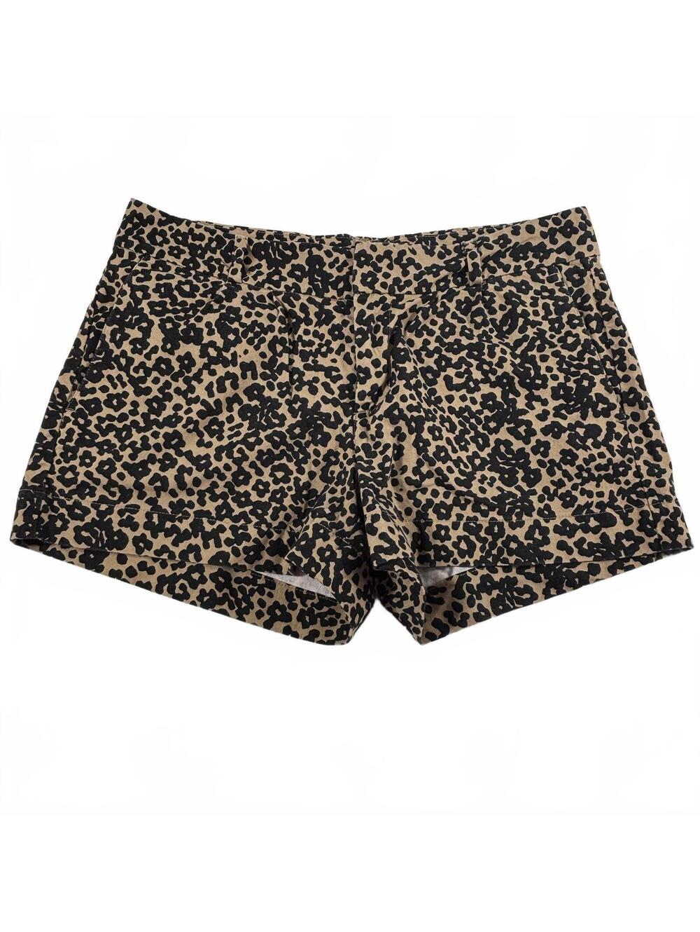Banana Republic Womens Ryan Fit Leopard Chino Shorts Size 6